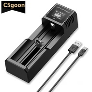C5GOON USB LCD Battery Smart Charger 1 / 2 Slots Dual For 18650 3.7V Rechargeable Lithium Battery Fo