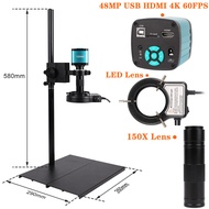 กล้องจุลทรรศน์ดิจิตอล4K HD 48MP/38MP/13MP เซนเซอร์ของ Sony HDMI 1080P 150X เลนส์ขยายไฟ LED ปรับได้