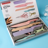 PISAU SET EVCRIVERH WARNA WARNI 6 in 1 ORIGINAL DUS MAGNET /PISAU JERAMI SEPERTI STEINCOOKWARE Boan