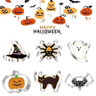 Halloween Stainless Steel Baking Molds Bat Spider Pumpkin Ghost Shaped Molds Baking O9t6