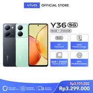 vivo Y36 5G (8/256) - RAM 8GB+8GBB, 44W FlashCharge+5000mAh, NFC Multifunctions, 50MP Camera, Dynamic Design