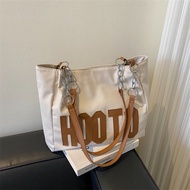 HOOTO classic black large capacity 35*26CM pu leather bag Korean popular shoulder bag white generous