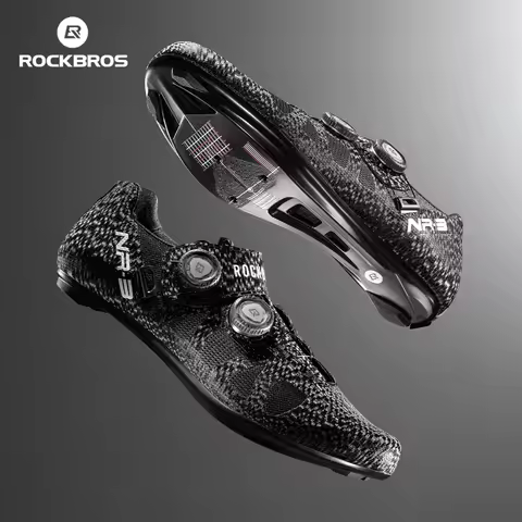 ROCKBROS Professional Cycling Shoes Knob Buckle Fastening Road Bike Self-Locking Shoes Bicycle SPD C