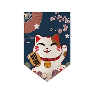 ม่านแบบสั้นญี่ปุ่น Noren กวักมือเรียกแมว/มาเนกิเนโกะธงผ้าม่านครึ่งความยาว S ห้องครัวม่านกั้นสัดส่วนม่านแบบสั้นเจาะผ้าม่านครึ่งความยาวห้องนอน
