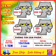 Cool Cat Fuel Tank Cap Decal, Stickers for All Car Colors, Gas Tank Sticker E5, RON 92, RON 95,A95,D