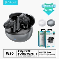 Celebrat W80 TWS Bluetooth 5.4 Hi-Res Audio Earbuds – 13mm Large Driver, Pearlescent Starlight Finis