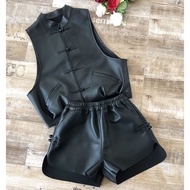 Hfo-vest and Pants hot / one set leather Vest