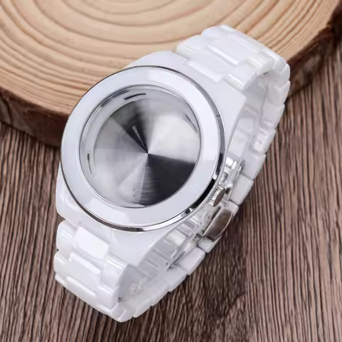 39mm Ceramics Watch Case Stainless Steel Back Cover For 1l45 515 Quartz Movement Watch Replacement R