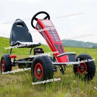 4 Wheel Kids Go Kart, Pedal-powered Go Kart with Rubber Wheel, 10inch Inflatable Wheel Go Kart with 