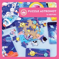 4x4 Astronaut Mini Puzzle Outer Space | Astronaut Space Jigsaw Educational Toy
