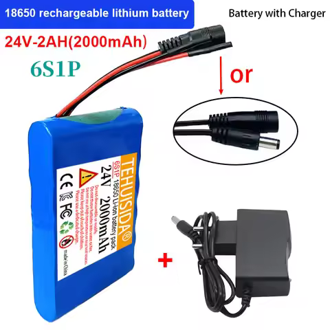 18650 Lithium Battery 24V 6S1P 2000mAh Rechargeable Battery Lithium Battery Pack with BMS+charger Re