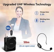 2.4G Wireless Microphone Mikrofon Mic Nirkabel Headset Dengan Receiver Untuk Mengajar Penguat Suara
