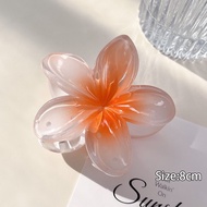 Korean New Hairclip Fashionable Flower Hair Pin  High-Grade Gradient Shark Hairpins Kepit Rambut 鲨鱼夹