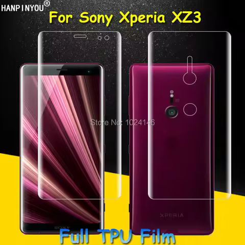Front / Back Full Coverage Clear Soft TPU Film Screen Protector For Sony Xperia XZ3 6.0" Cover Curve