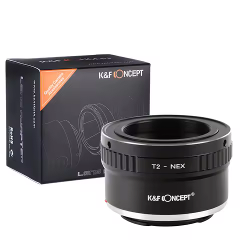 K&F Concept T2 to Sony E Lens Adapter for T2 Mount Lens to Sony E a5000 a6000 a6400 A7C A7C2 A1 A9 A