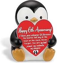 Penguin Love 6 Year Anniversary Decor Gift for Boyfriend or Girlfriend, 6th Six Wedding Anniversary 