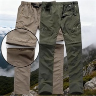 Men's Outdoor Mountaineering Pants Tactical Sports Zipper Bag Removable Shorts