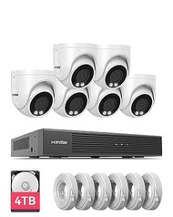 H.VIEW 4K Home Security Camera System Kits 8mp 6 Pcs IP Poe Dome CCTV Camera for house security syst