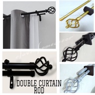 1.2Meter Double Rod Adjustable Extendable Curtain Rod Longest120cm Thick3/4" Gift hooks and screws