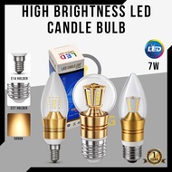 E14 / E27 3000K WARM YELLOW LED candle bulb 7W HIGH BRIGHTNESS