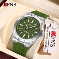 OFNS 8040 New Fashion Men's Quartz Watch Simple Calendar Luminous Waterproof Sports Causal Watches f