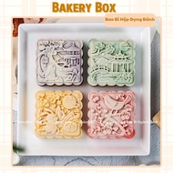 Khuôn Nhấn Lò Xo Vuông Trung Thu Chim Yến Và Thỏ 150gr - 250gr Khuôn Bánh Handmade Truyền Thống (Mẫu