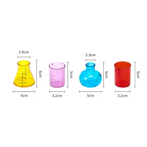 Science Experiment Aid: 4 Multicolored Mini Measuring Cups Set for Education