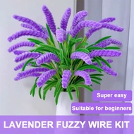 DIY Lavender Pipe Cleaner Flower Kit Fuzzy Wire Bouquet Craft Set for Beginners