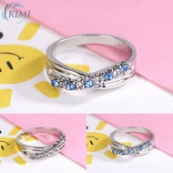 KIMI-Ring Colorful Rhinestone Comfortable To Wear Eye-Catching Stainless Steel