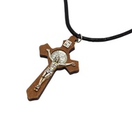 Wood/Alloy St Benedict Crucifix/Chain