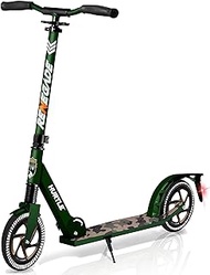 Hurtle Renegade Kick Scooters for Kids Teenagers Adults- 2 Wheel Kids Scooter with Adjustable T-Bar Handlebar - Alloy Anti-Slip Deck - Portable Folding Scooters for Kids with Carrying Strap