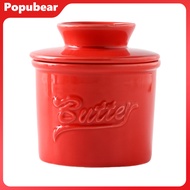 Ceramics Butter Crock with Lid French Butter Dish Keeper Counter Spreadable Soft Butter Container St