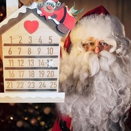 MXMIO Xmas Wooden Hang Tag, Wooden Santa Claus Christmas Advent Calendar, Multipurpose Christmas Gift DIY Painted Santa Calendar Ornaments Holiday