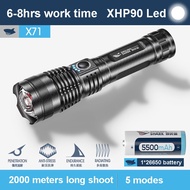 Smiling Shark X71 XHP90 Super Bright 5000 Lumens Led Flashlight Rechargeable Portable Torch Light Zo