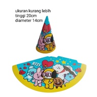 Cone birthday hat contains 10 BT21 BT 21 characters