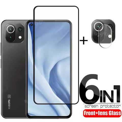 6-in-1 For Xiaomi Mi 11 Lite 5G NE Glass For Mi 11 Lite 5G NE Protective Glass Screen Protector For 
