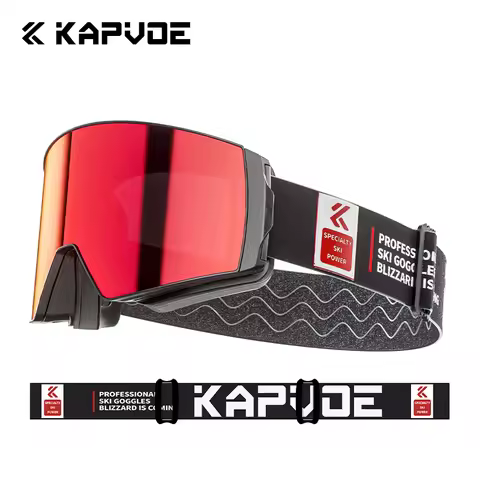 Kapvoe Doulble Layer Anti-Fog Ski Goggles Megnetic Lens UV400 Snow Glasses Multi Color Men Women Win