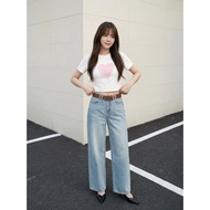 [Express Delivery-Bangkok] FA2SHOP Elise CV83 Model Straight-Leg Jeans Fashion (With Belt)