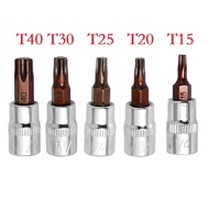 Toolstar 5ชิ้นหัวไขควง Torx 1/4ก้านหกเหลี่ยมไดรฟ์ซ็อกเก็ต T15 T25 T40 T30 T20