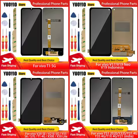 Display For vivo V17 V19 Neo V19 Indonesia V20 SE V21E 5G Y55 S6 S7E T1 4G/5G X50E X50 Lite Y51 2020