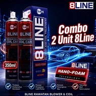 ( Kombo 2 Unit ) 8LINE BLOWER & COIL TREATMENT 350ml  - Khas Untuk Servis Aircond Kereta, Aircond Ke