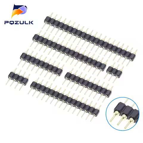 10PCS 2.54mm Pin Header Male Single Row 40 Pin 2.54mm Round Pin Connector 1x2p 3p 4p 5p 6p 7p 8p 9p 
