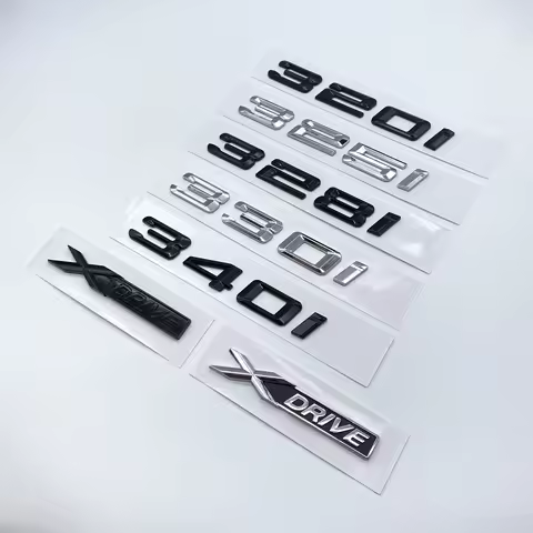 Old Chrome Black Letters 316i 318i 320i 325i 328i 330i 340i 350i XDRIVE ABS Emblem for 3 Series E90 