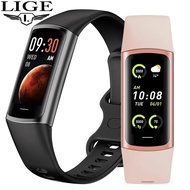 LIGE New Fashion Smartwatch Men Women Temperature Blood Oxygen Monitoring Bracelet Sports Waterproof