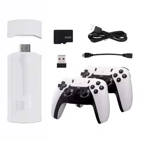 4K TV Games Stick Retro Video Game Console 128/64/32GB & Wireless Controller 41000 Retro Games Kid X
