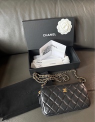 Chanel WOC 黑色荔枝皮淡金 罕有