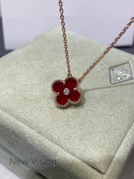Van Cleef & Arpels 紅玉髓四葉草項鍊梵克雅寶四葉草项鏈