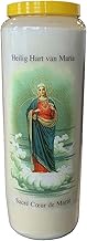 Holy Prayer Candle in Glass Novena 18 x 7 cm 100% Vegetable Burning Time 9 Days - 216 Hours