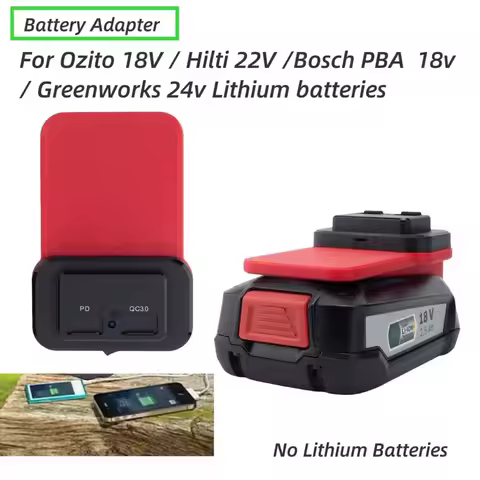 PD QC3.0 Phone Charger Fast Charge Adapter Accessories Type-C USB For Ozito 18V / Hilti 22V /Bosch P