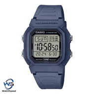 Casio W-800 W-800H-2AVDF W-800H-2A Dual Time Digital Blue Resin Men Watch